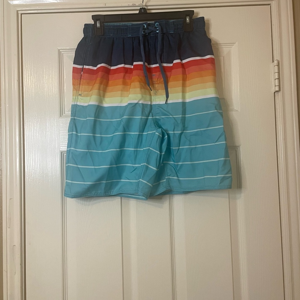 Burnside Multicolor Striped Men’s Swim Shorts Size: S